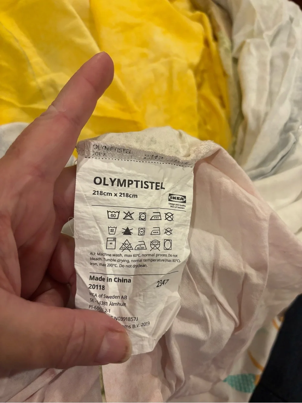 IKEA Watercolor full Olymptistel Duvet Cover with pillowcases
